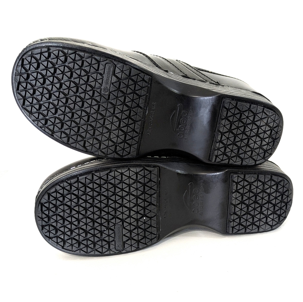 Abeo Pewter Clogs - Size 6.5 Womens - Nursing Shoes - Black & Silver Metallic - Picture 7 of 8